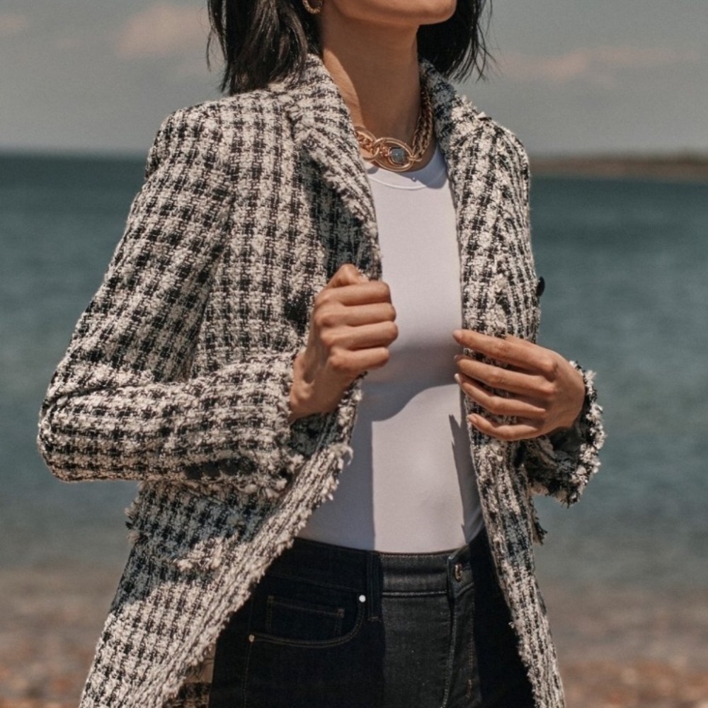 White House Black Market Houndstooth Studio Blazer NEW! - Picture 2 of 12